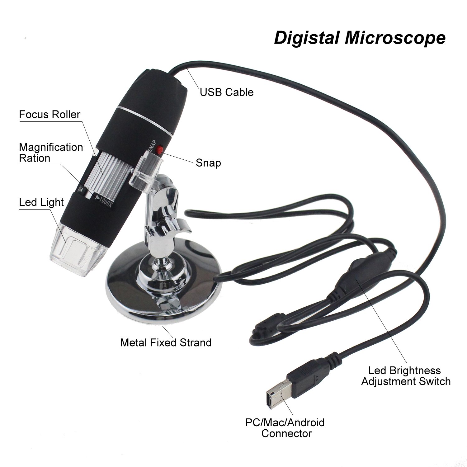 USBデジタル顕微鏡 40倍~1000倍 Amazon.co.jp: Jiusion 40 ～ 1000x 倍率USB顕微鏡、8 LED USB